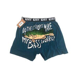 LazyOne Boxers Sz L My Bass Look Big? Fisherman Humor Shorts Sleepwear